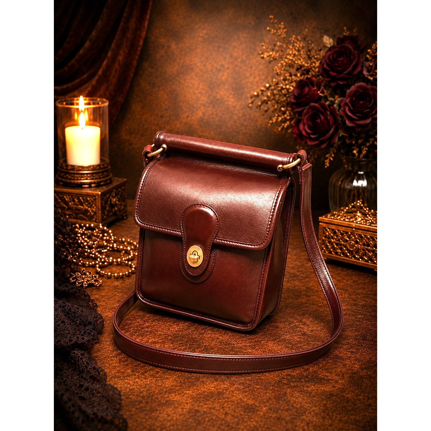 Gorgeous Vintage Coach Murphy Crossbody Bag Mahogany Leather